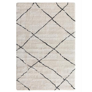 Evie Nordic Cream Black Rug