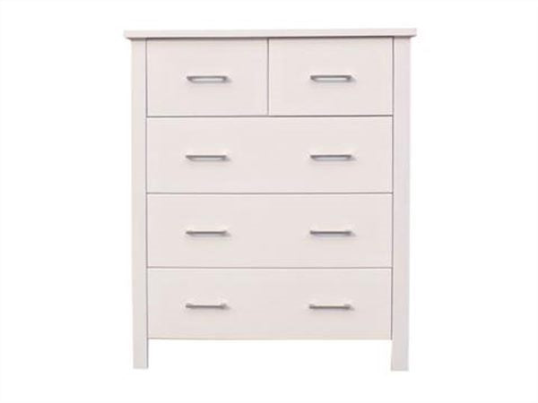 Tina Tallboy 5 Drawer White