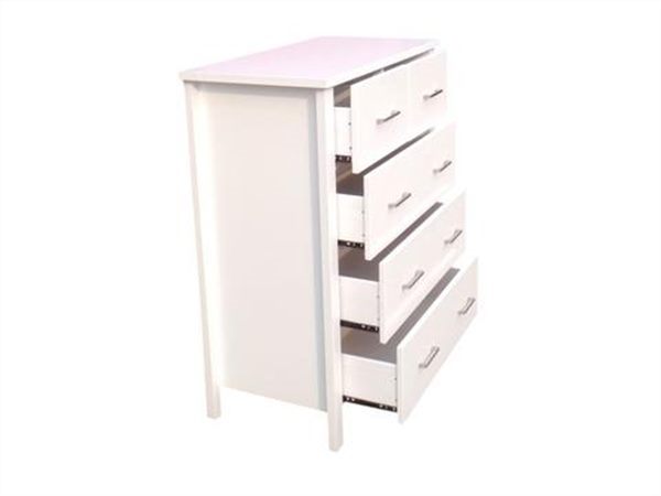 Tina Tallboy 5 Drawer White