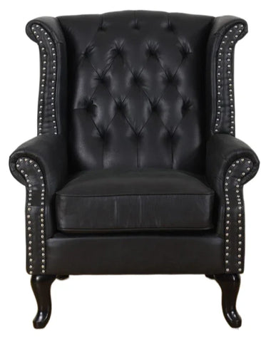 Large Wingback Chair - Black