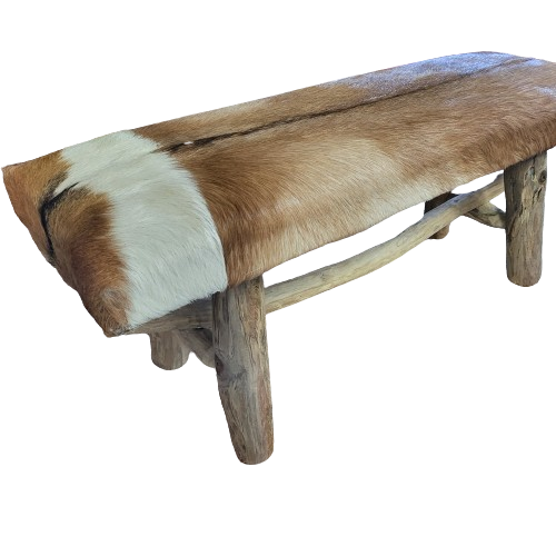 Rustico Leather & Teak Bench