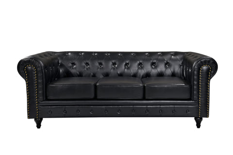 Boston Chesterfield 3 Seater Sofa - Black