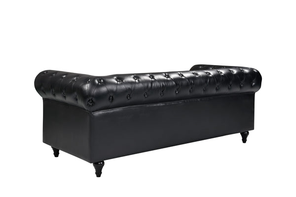 Boston Chesterfield 3 Seater Sofa - Black