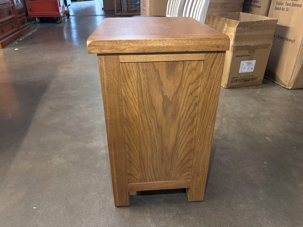 Oak 3 Drawer Bedside Table