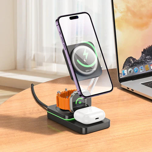 Wireless Fast Charger - 15W 3-in-1 Magnetic