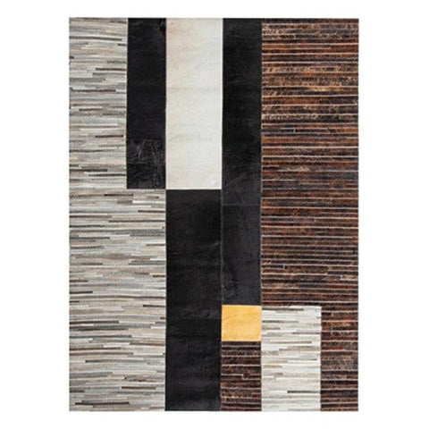 Corbit Black Brown Grey Beige Cowhide Rug