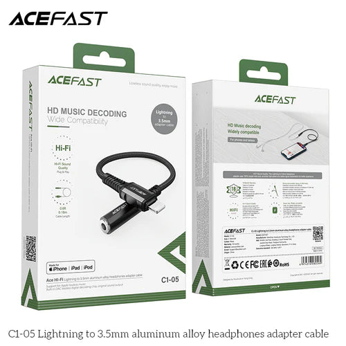 Premium Lightning Aux Jack / Cable (Apple MFI Certified)