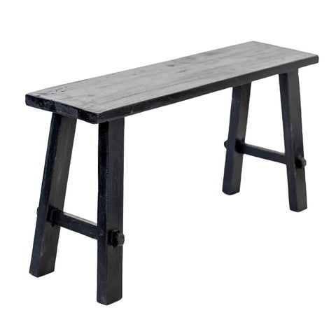 Rustico Reclaimed Teak Bench Medium - Black