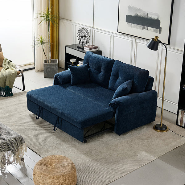 Rome 2 Seater Roll Out Sofabed - Dark Blue