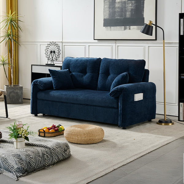 Rome 2 Seater Roll Out Sofabed - Dark Blue