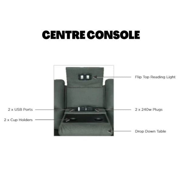 3 Seater Electric Recliner with Drop Down Tray