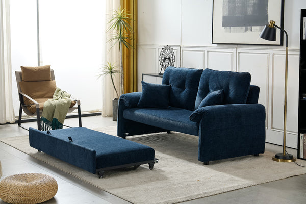 Rome 2 Seater Roll Out Sofabed - Dark Blue