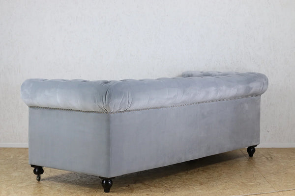 Chesterfield 3 Seater Sofa - Silver Grey