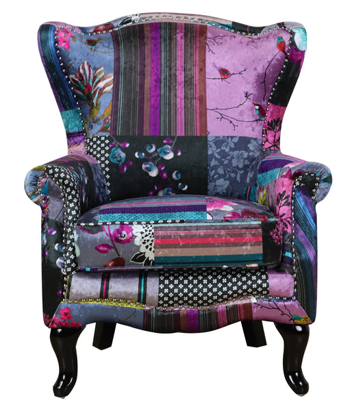 Patchwork Wingback Chair