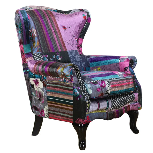 Patchwork Wingback Chair