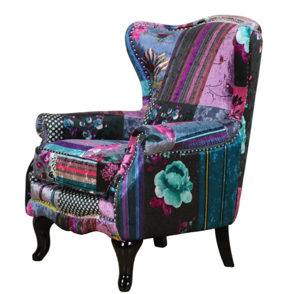 Patchwork Wingback Chair