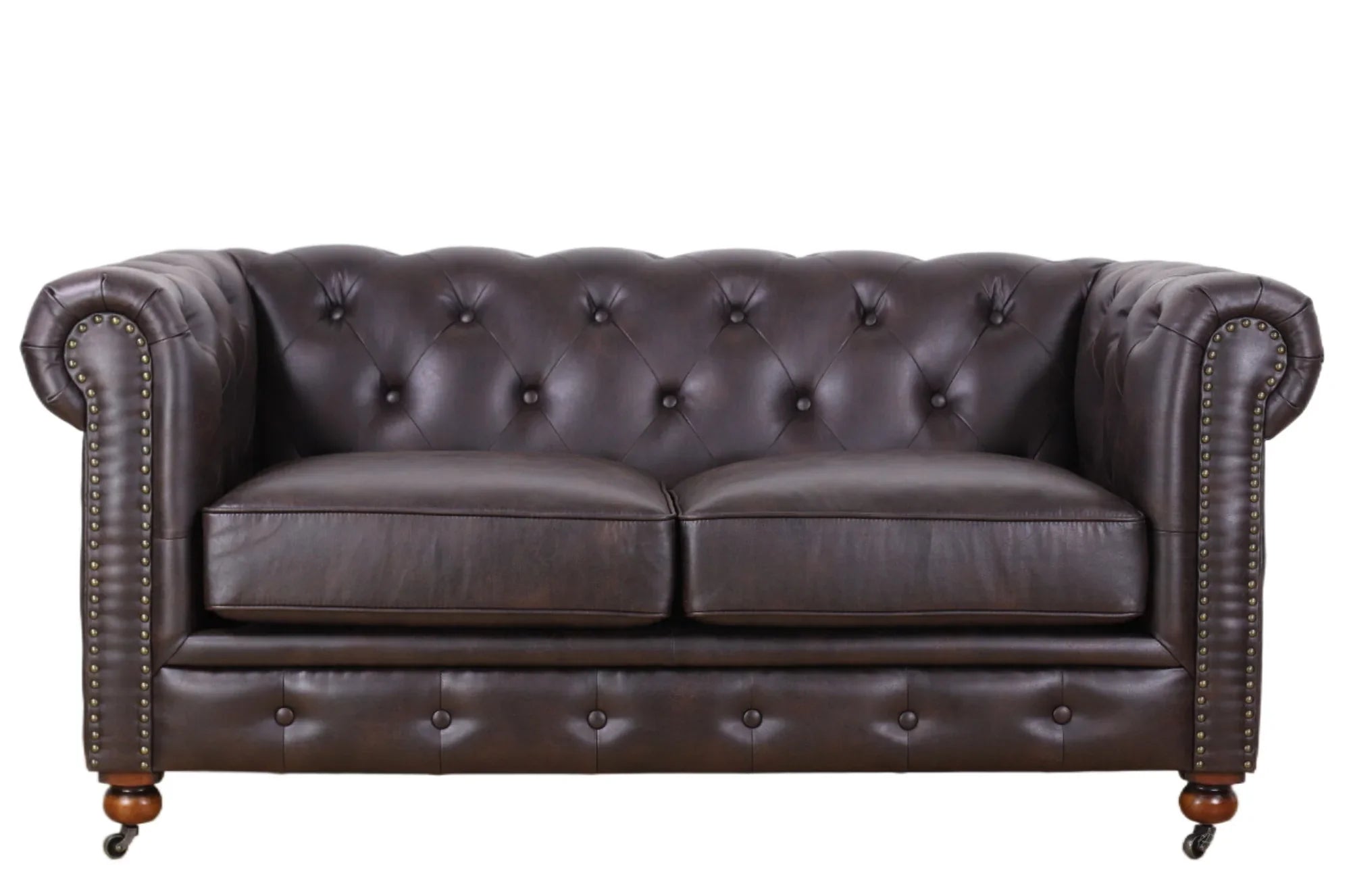 Chesterfield 2 Seater Sofa, Dark Brown