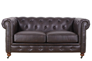 Chesterfield 2 Seater Sofa, Dark Brown