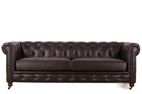 Chesterfield 3 Seater Sofa - Dark Brown