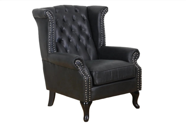 Large Wingback Chair - Black