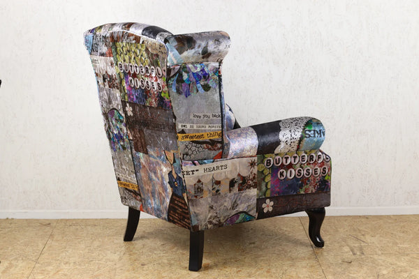 Patchwork Wingback  Armchair