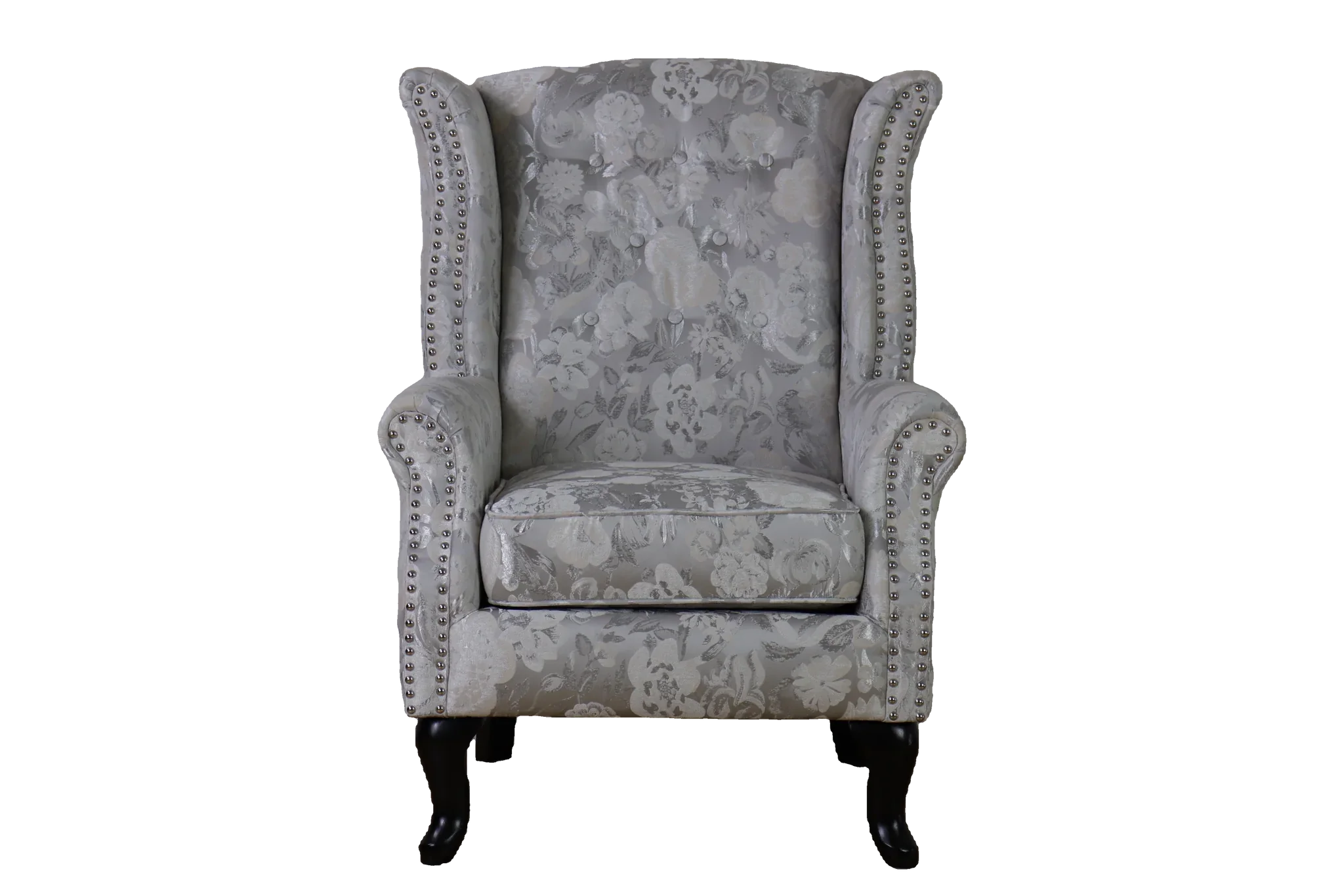 Wingback Chair-Silver Grey