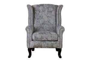 Wingback Chair-Silver Grey