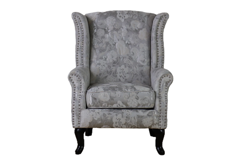 Wingback Chair-Silver Grey