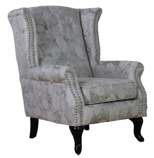 Wingback Chair-Silver Grey