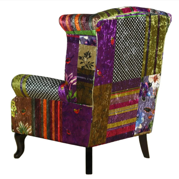 Patchwork Wingback Armchair