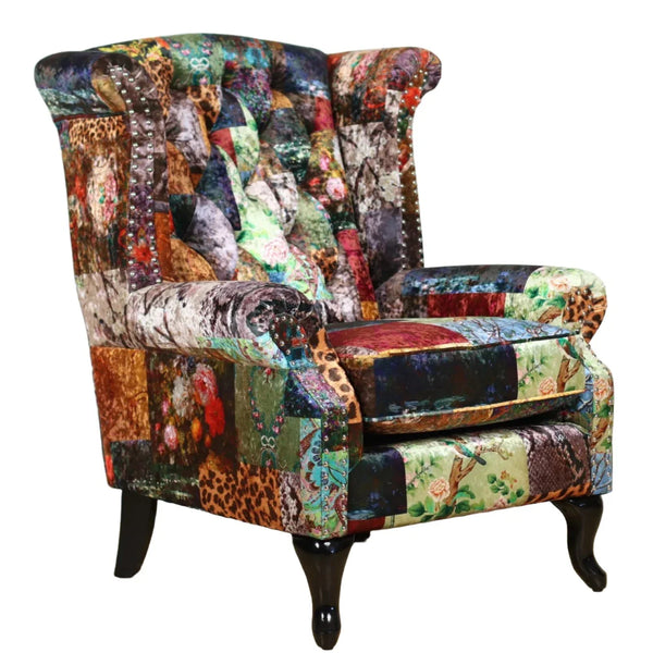 Patchwork Wingback Armchair