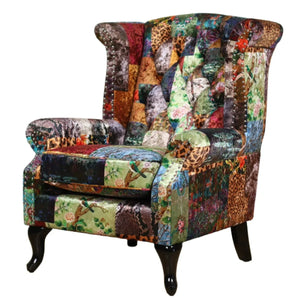 Patchwork Wingback Armchair