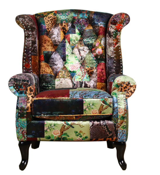 Patchwork Wingback Armchair