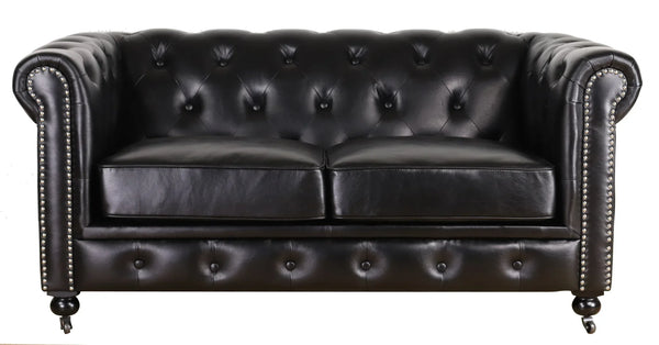 Chesterfield 2 Seater Sofa - Black