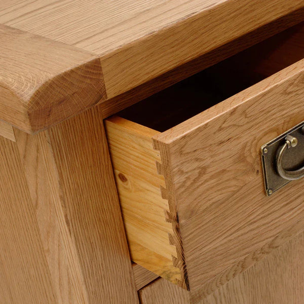 Oak 3 Drawer Bedside Table