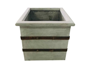 La Terre Square Planter French Lime Wash