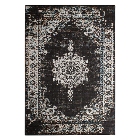 Eden Indoor/Outdoor Medallion Black Rug