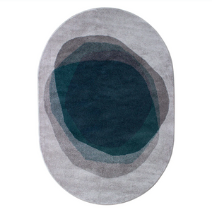 Osaka Oval Silver/Green Rug