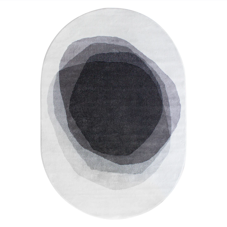 Osaka Oval Cream/Charcoal Rug