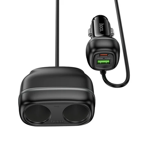 48W PD+QC Super Fast Car Charger w/ 2 x Cigarette Lighter Hub up to 240W