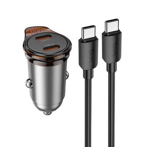 45W Dual USB C Super Fast Car Charger w/ Mini Size, C to C Cable Included