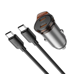 45W Dual USB C Super Fast Car Charger w/ Mini Size, C to C Cable Included