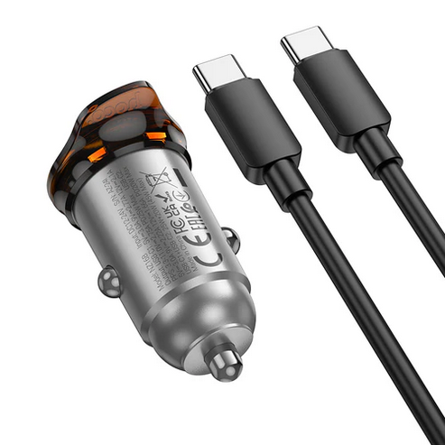 45W Dual USB C Super Fast Car Charger w/ Mini Size, C to C Cable Included