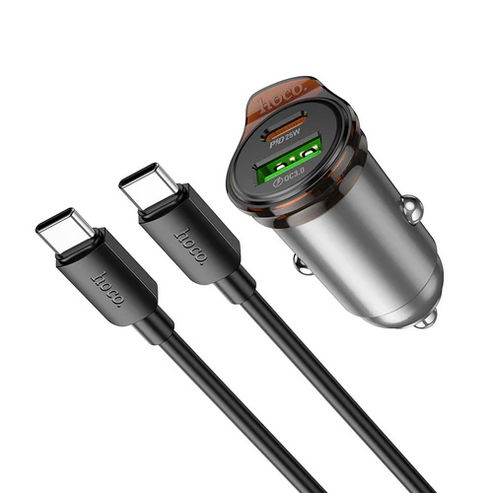 43W PD+QC Super Fast Car Charger w/ Mini Size, C to C Cable Included