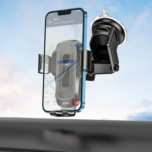 15W Automatic Clamping Wireless Charging Phone Holder for Windshield / Dashboard