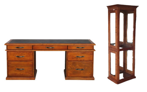 Office Desk | Display Cabinet - Set of 2