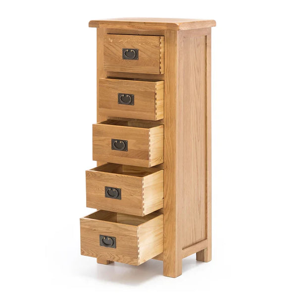 Oak 5 Drawer Slimboy