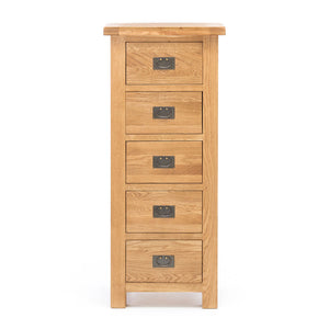 Oak 5 Drawer Slimboy