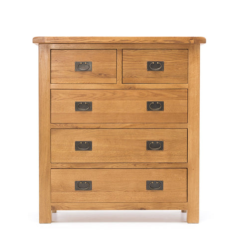 Oak 5 Drawer Tallboy