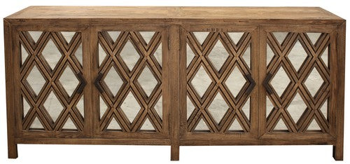 Clarion Mirrored Doors Sideboard - Reclaimed Elm